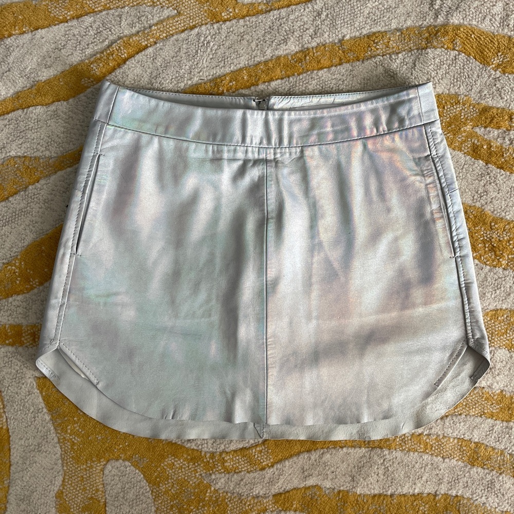 Karina Grimaldi holographic leather skirt